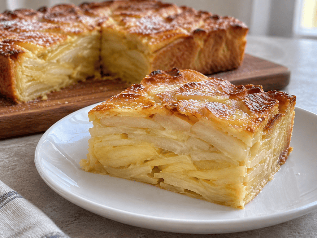Homemade Apple-Pear Invisible Cake Slice